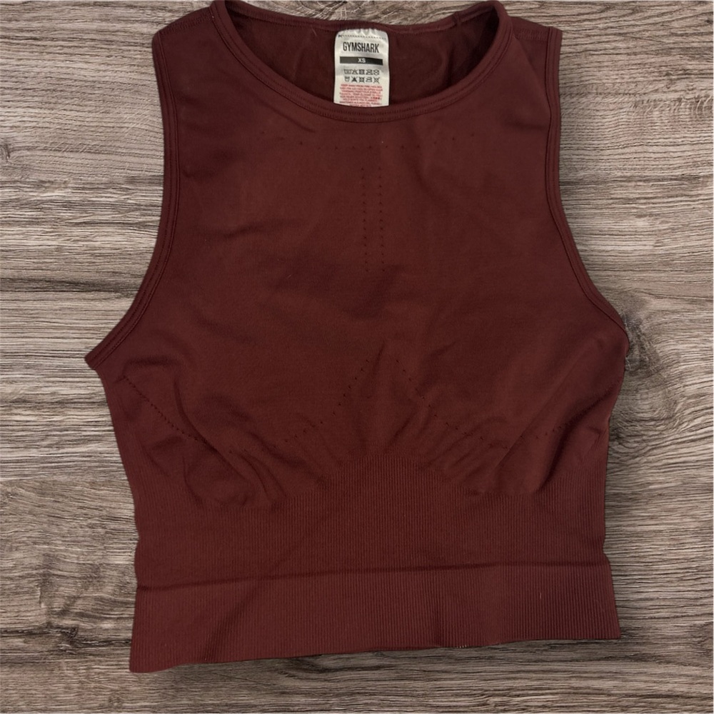 Gymshark Sweet Seamless Burnt Maroon Workout Top Size XS